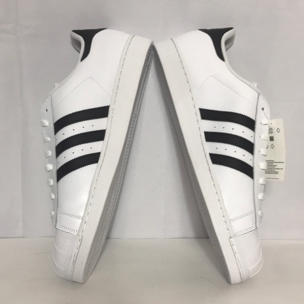 NEW Adidas Superstar White Black Stripes Sneakers - Picture 3 of 8